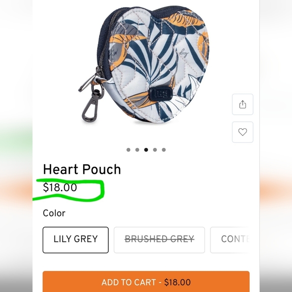 NWT Lug Heart Pouch + Satin Luxe Strap = Wristlet, $30 Retail See Screenshots - Picture 6 of 11